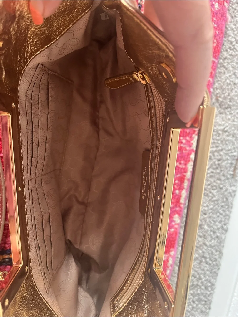Michael Kors Gold Metallic Wristlet Clutch